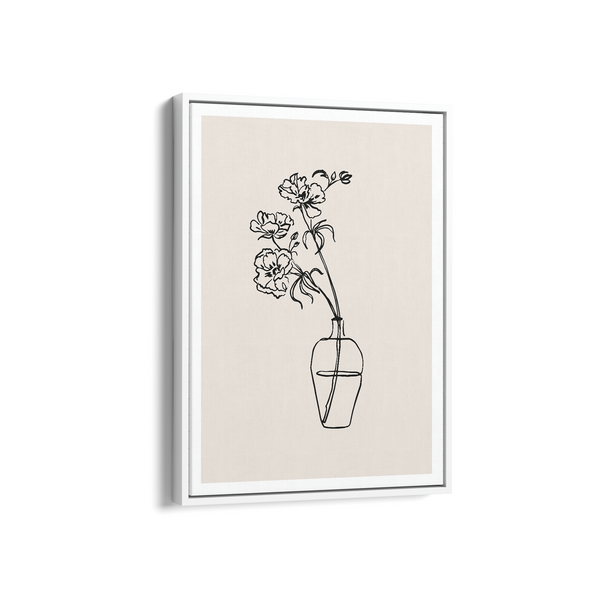 Beige Floral Line Dancing Wall Art