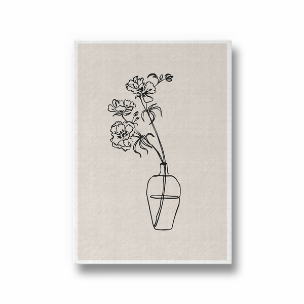 Beige Floral Line Dancing Wall Art