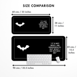 Bat Symbol and Quote Desk Mat | Desk Pad | Mouse Pad