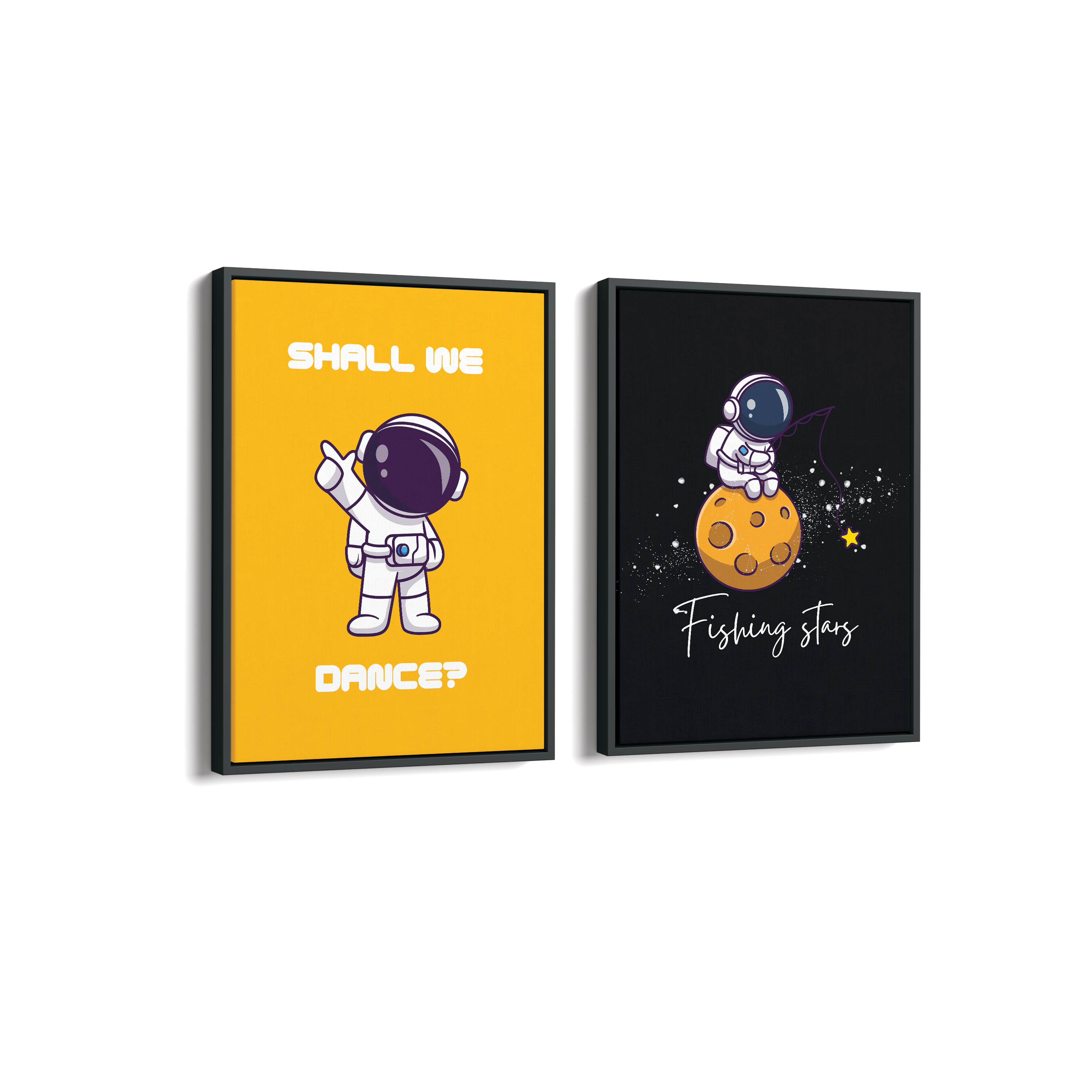 Shall we Dance & Fishing stars Set of 2 Space Art