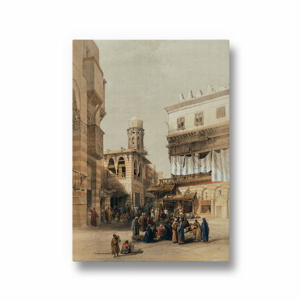 Bazaar of the coppersmiths Cairo illustration by David Roberts (1796–1864) Landscape Art