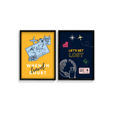 When in doubt & Let's get lost Set of 2 Travel Art