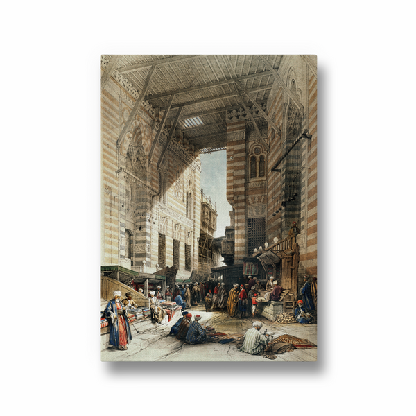 Bazaar of the silk mercers, Cairo illustration by David Roberts (1796–1864) Landscape Art