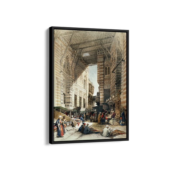 Bazaar of the silk mercers, Cairo illustration by David Roberts (1796–1864) Landscape Art