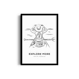 Kayaking Modern Line Wall Art