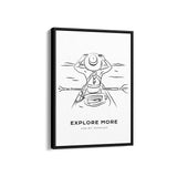 Kayaking Modern Line Wall Art