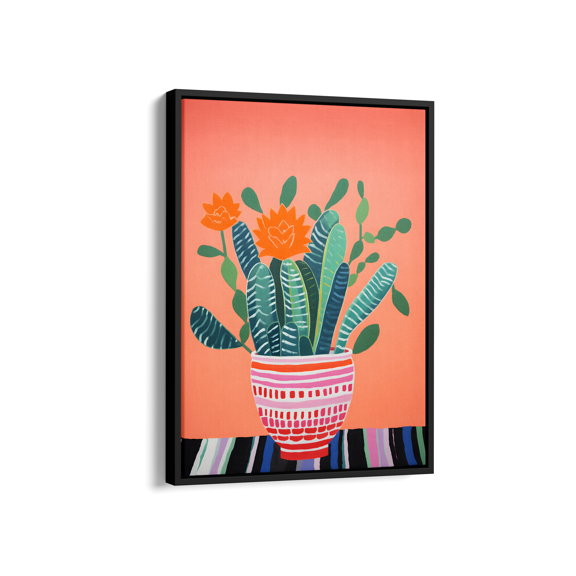 Vibrant Cactus Blooms Botanical Wall Art