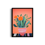 Vibrant Cactus Blooms Botanical Wall Art