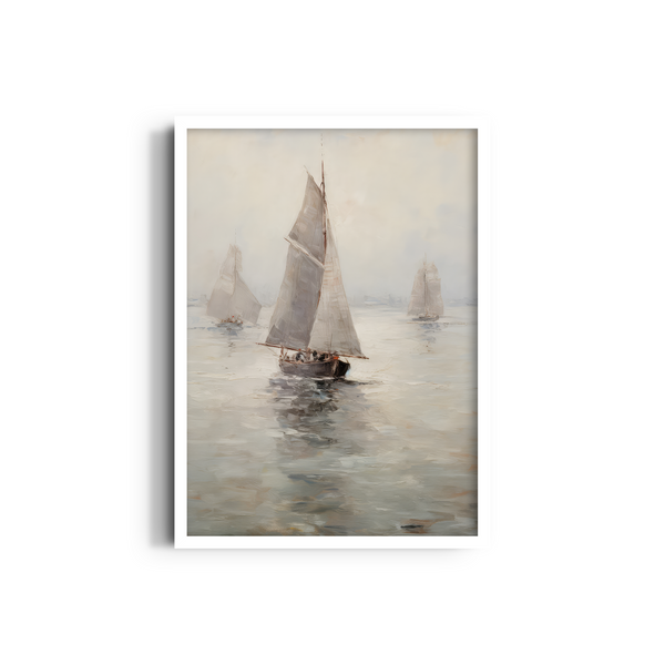 Vessels Adrift on Calm Seas Wall Art
