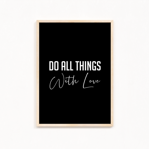 Do all things with love Quote Wall Art