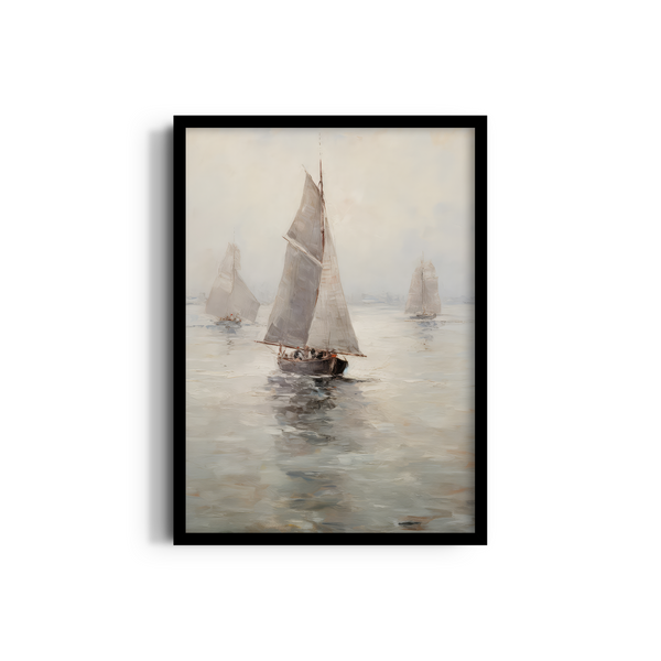 Vessels Adrift on Calm Seas Wall Art