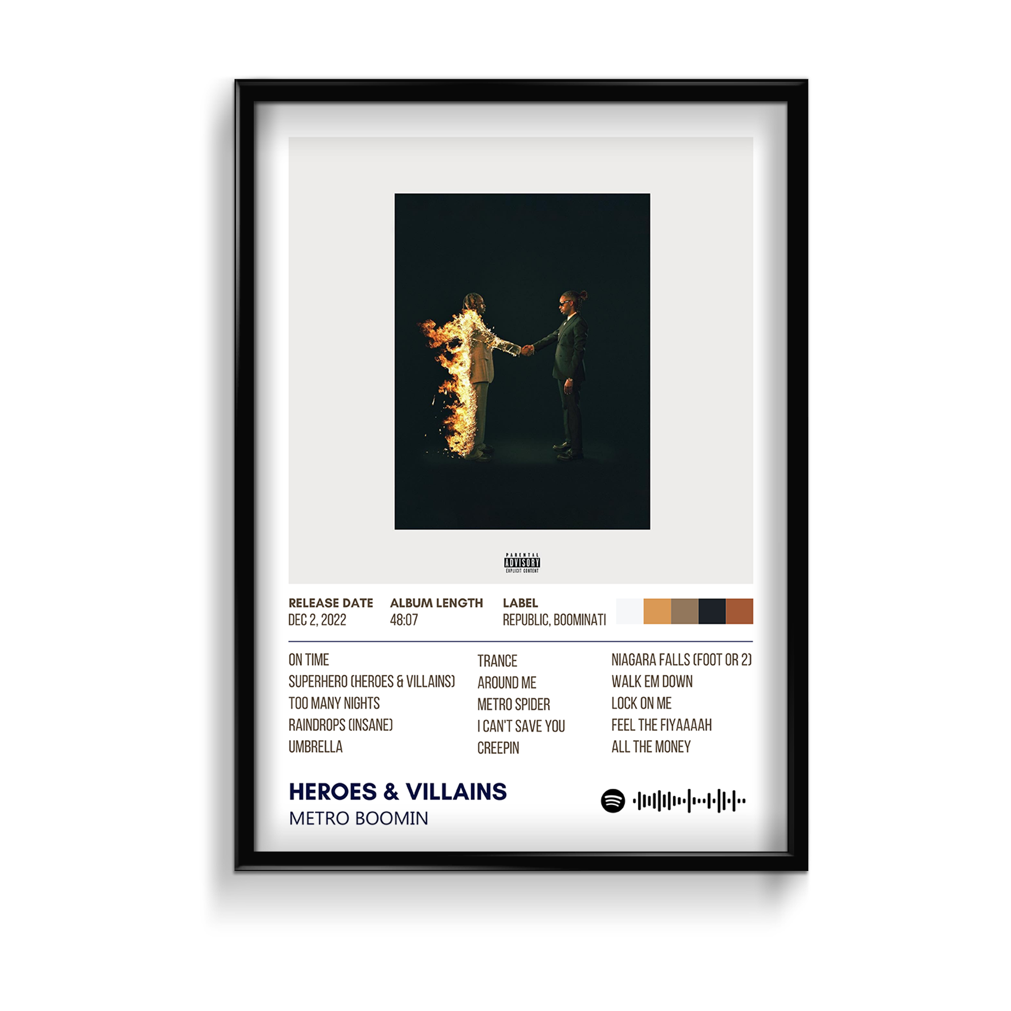 Stream Metro Boomin Heroes & Villains Album Poster sold by Gareth