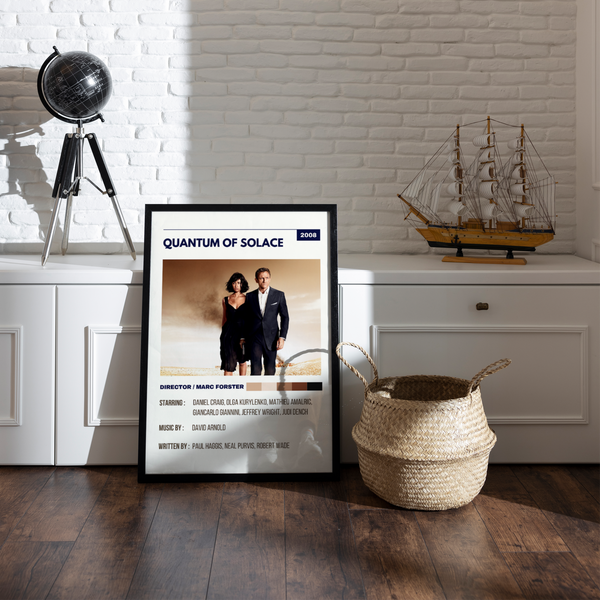 Quantum of solace James Bond Retro Wall Art