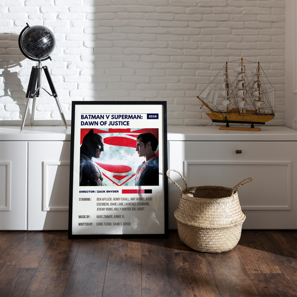 Batman Vs Superman Dawn of Justice Retro Wall Art