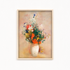 Vase of Flowers (Pink Background) (1906) by Odilon Redon Botanical Wall Art