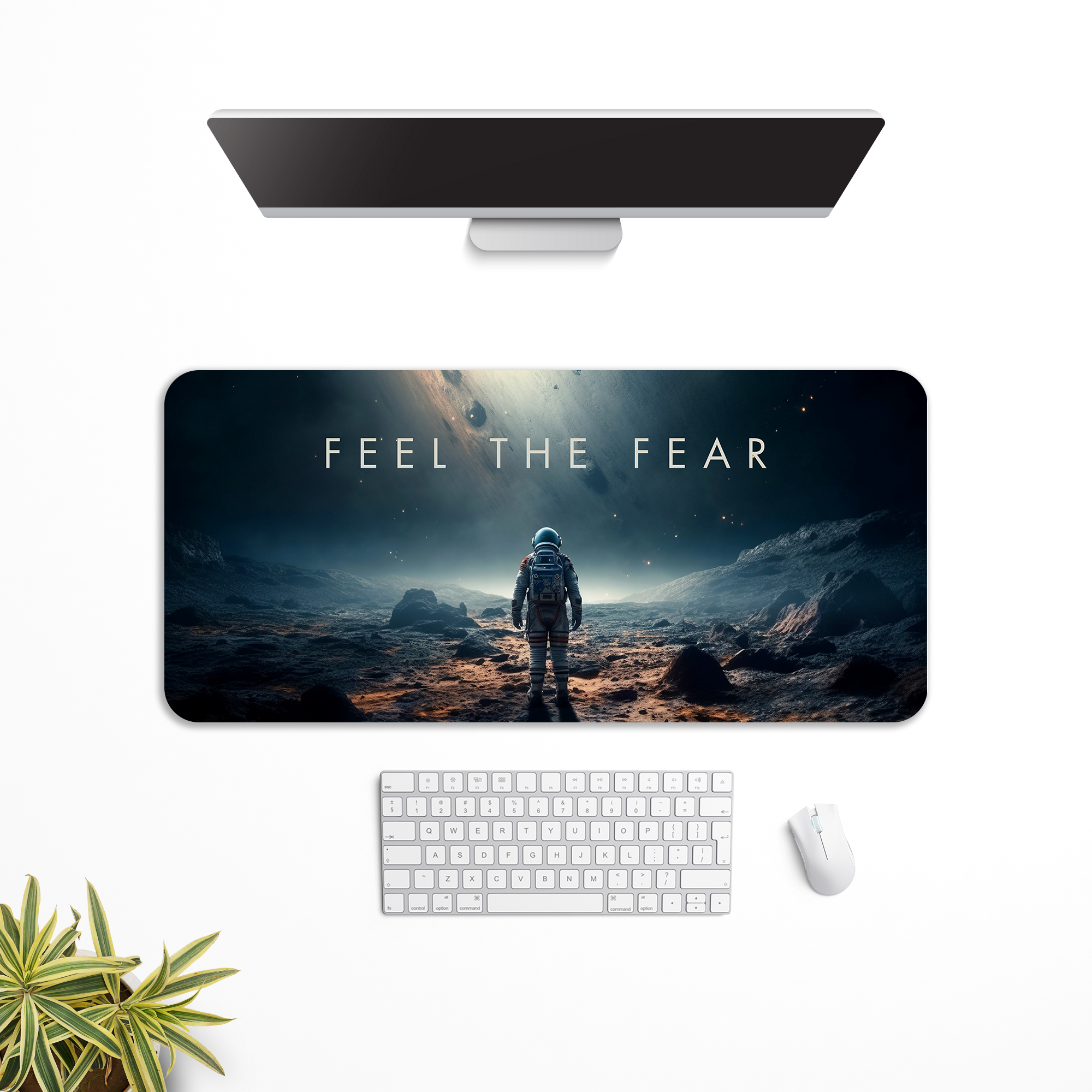 Feel the fear Space Astronaut Desk Mat | Desk Pad | Mouse Pad