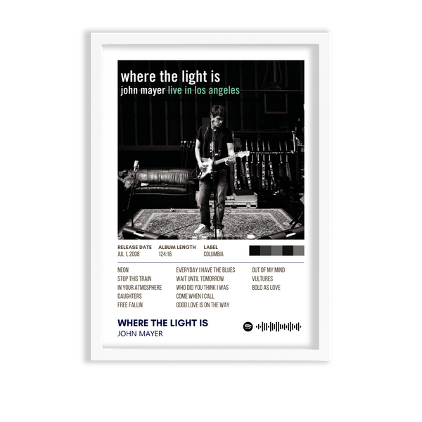 Where the light is by John Mayer Album Poster