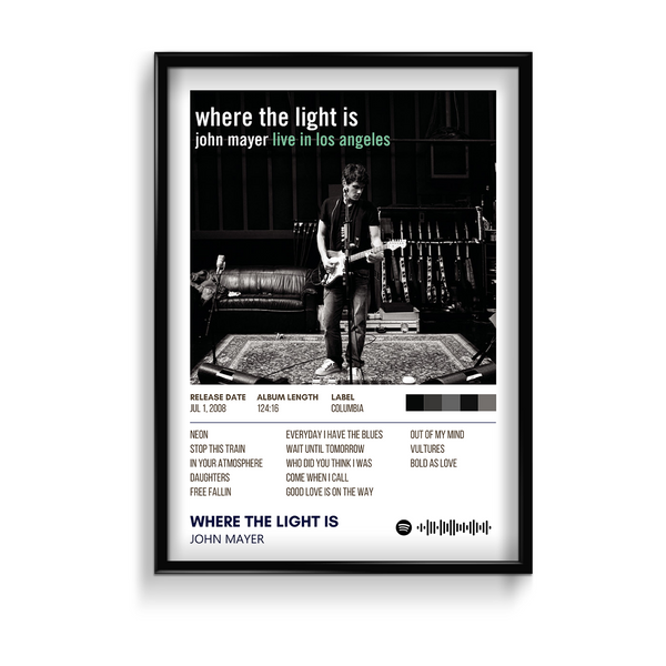 Where the light is by John Mayer Album Poster