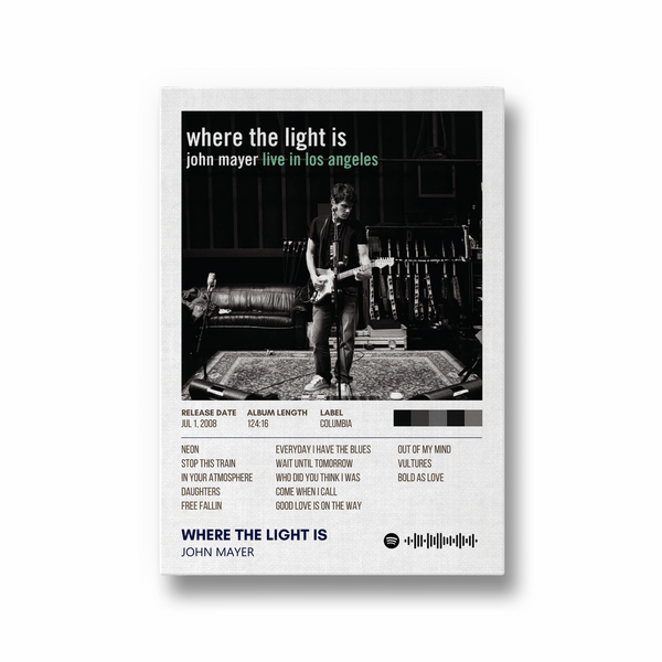 Where the light is by John Mayer Album Poster