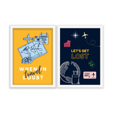 When in doubt & Let's get lost Set of 2 Travel Posters