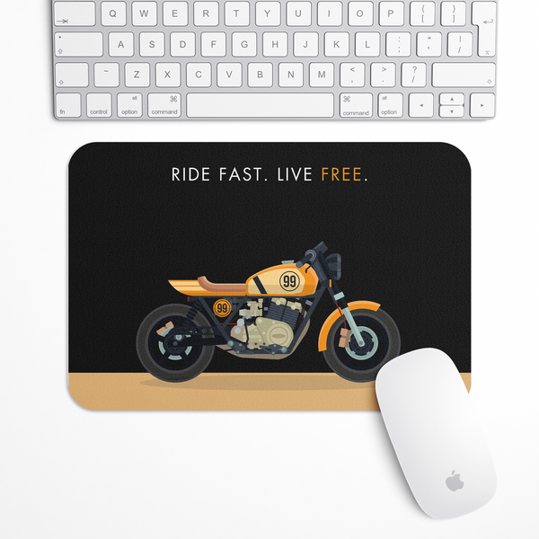 Ride Fast Live Free Bike Gaming Mouse Pad