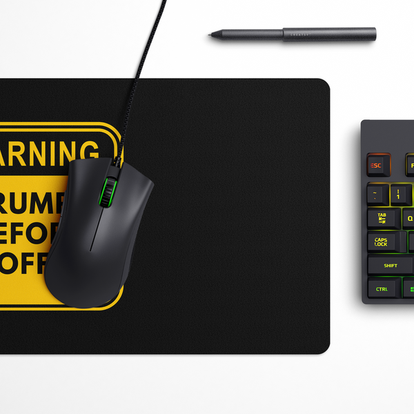 Grumpy before coffee Desk Mat | Desk Pad | Mouse Pad