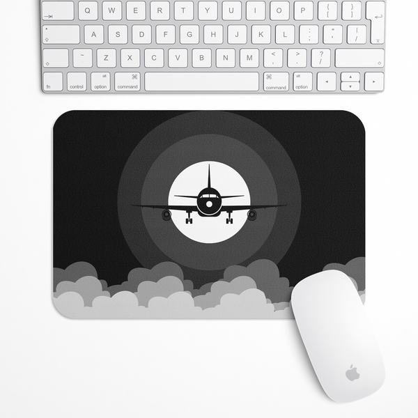 Airplane in Dark Sky Gaming Mouse Pad