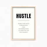 Hustle Quote Wall Art
