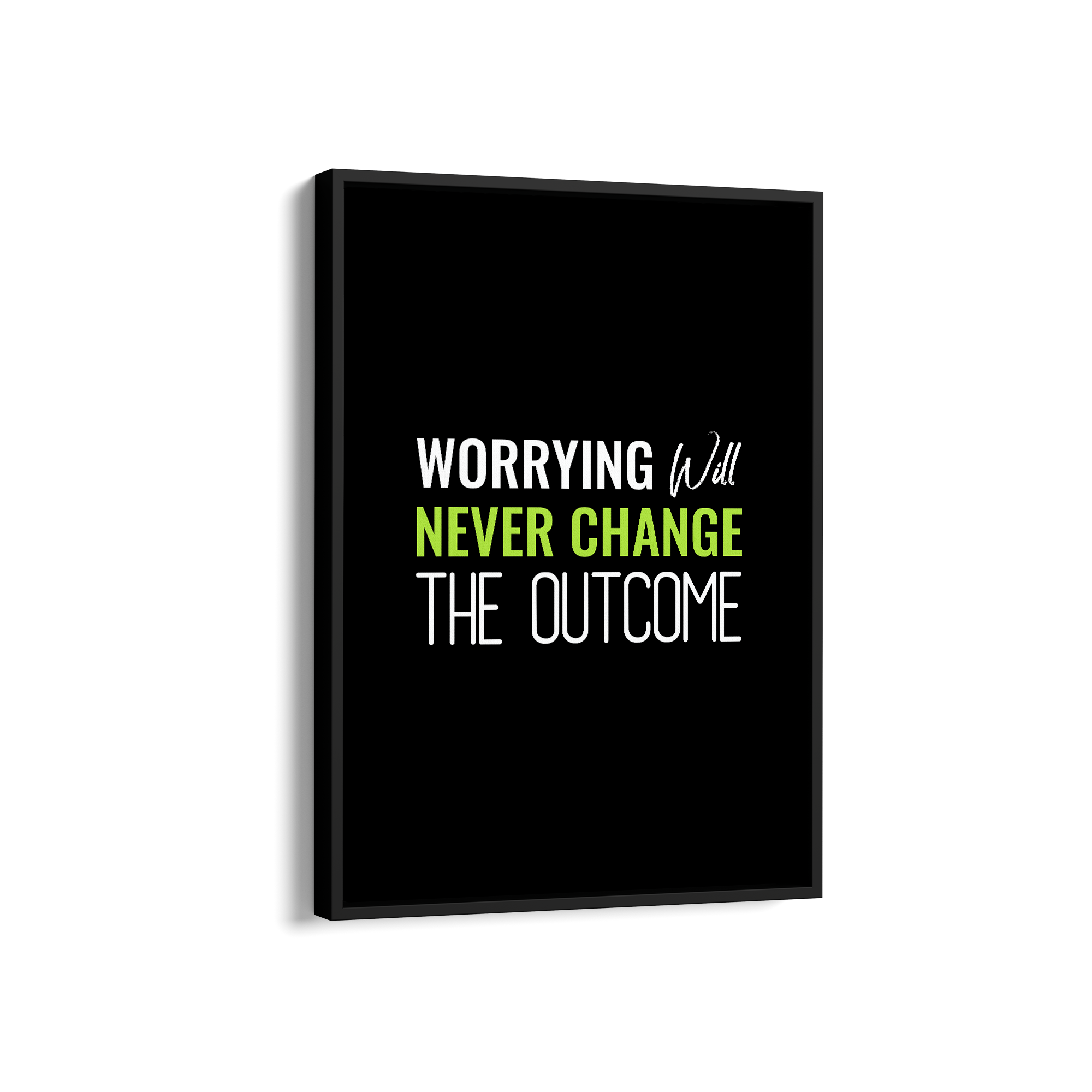 Worrying will never change the outcome Quote Wall Art