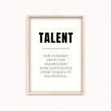 Talent Quote Wall Art