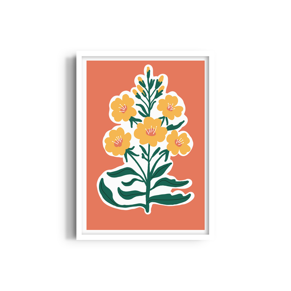 Golden Blossoms on Sunset Canvas Aesthetic Wall Art