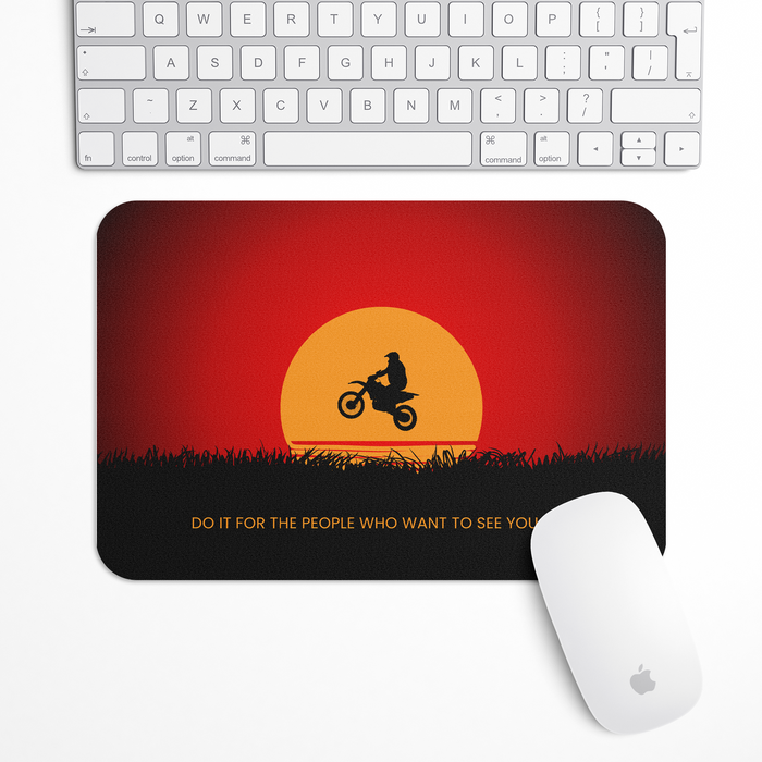 Bike in Sunset Gaming Mouse Pad