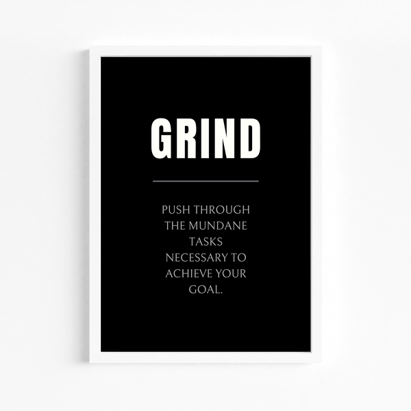 Grind Quote Wall Art