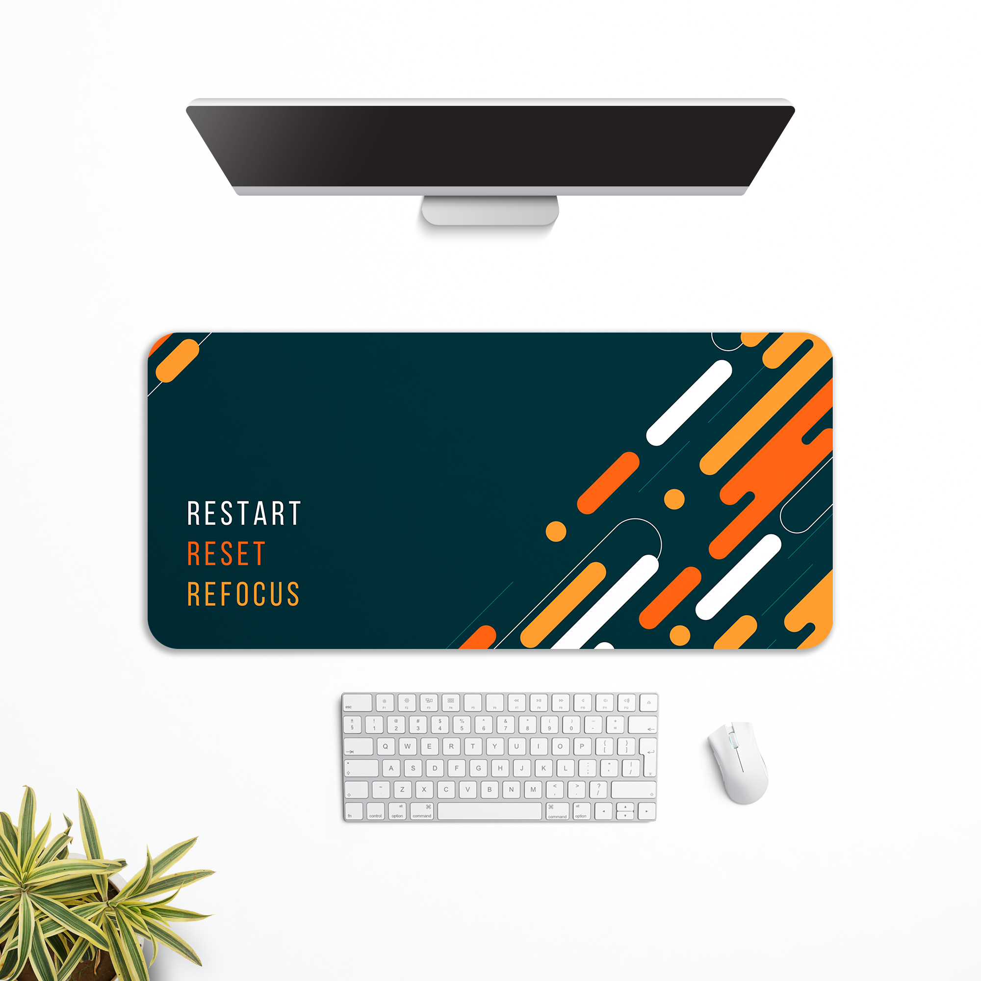 Restart Reset Refocus Desk Mat | Desk Pad | Mouse Pad