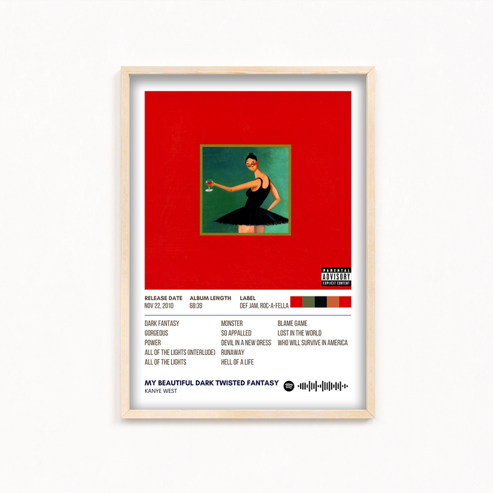 My Beautiful Dark Twisted Fantasy by Kanye West Album Poster