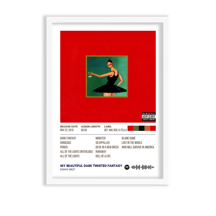 My Beautiful Dark Twisted Fantasy by Kanye West Album Poster