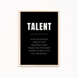 Talent Quote Wall Art