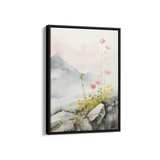Floral Cascades in Misty Mountains Wall Art