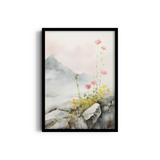 Floral Cascades in Misty Mountains Wall Art