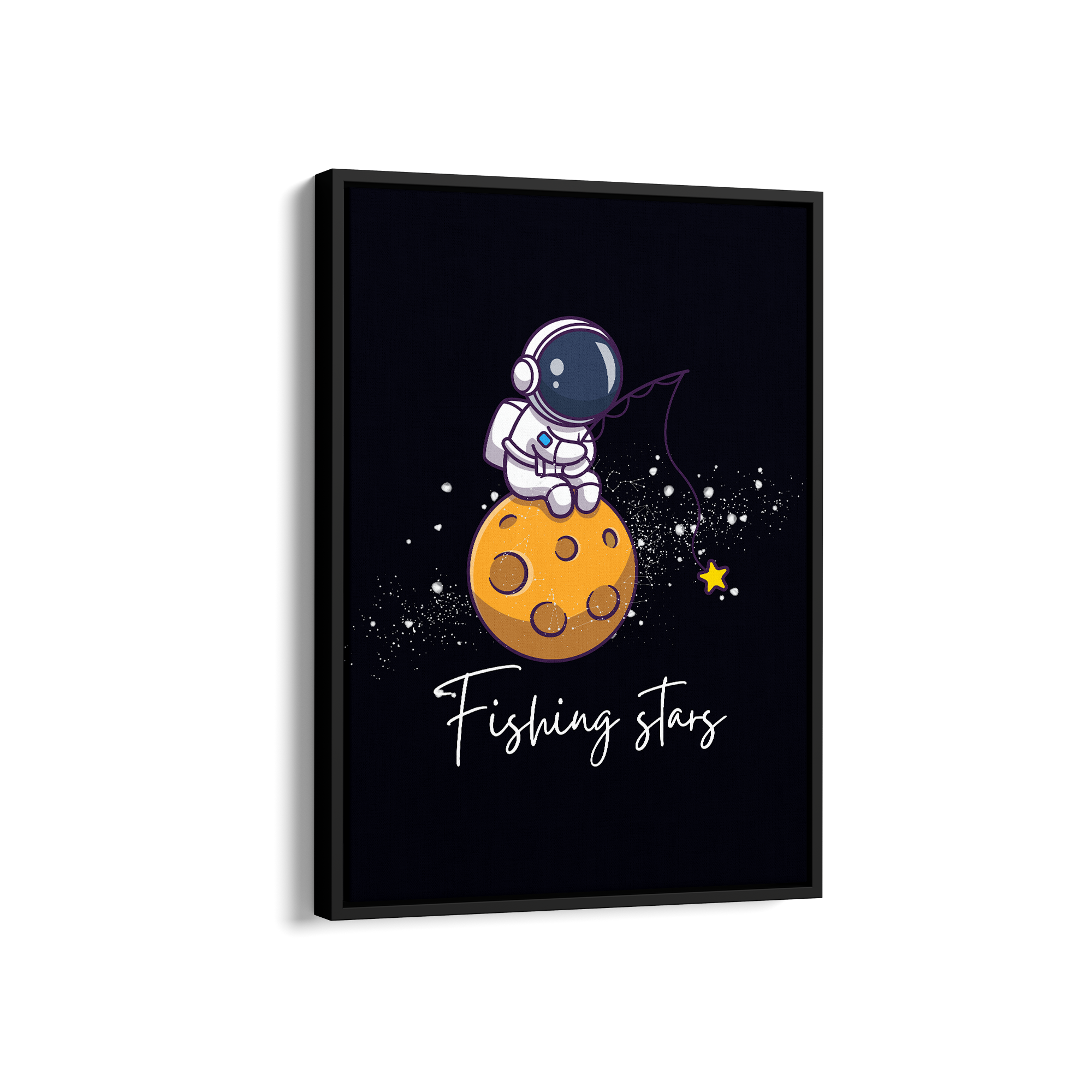 Fishing Stars Kid Astronaut Wall Art