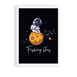 Fishing Stars Kid Astronaut Wall Art