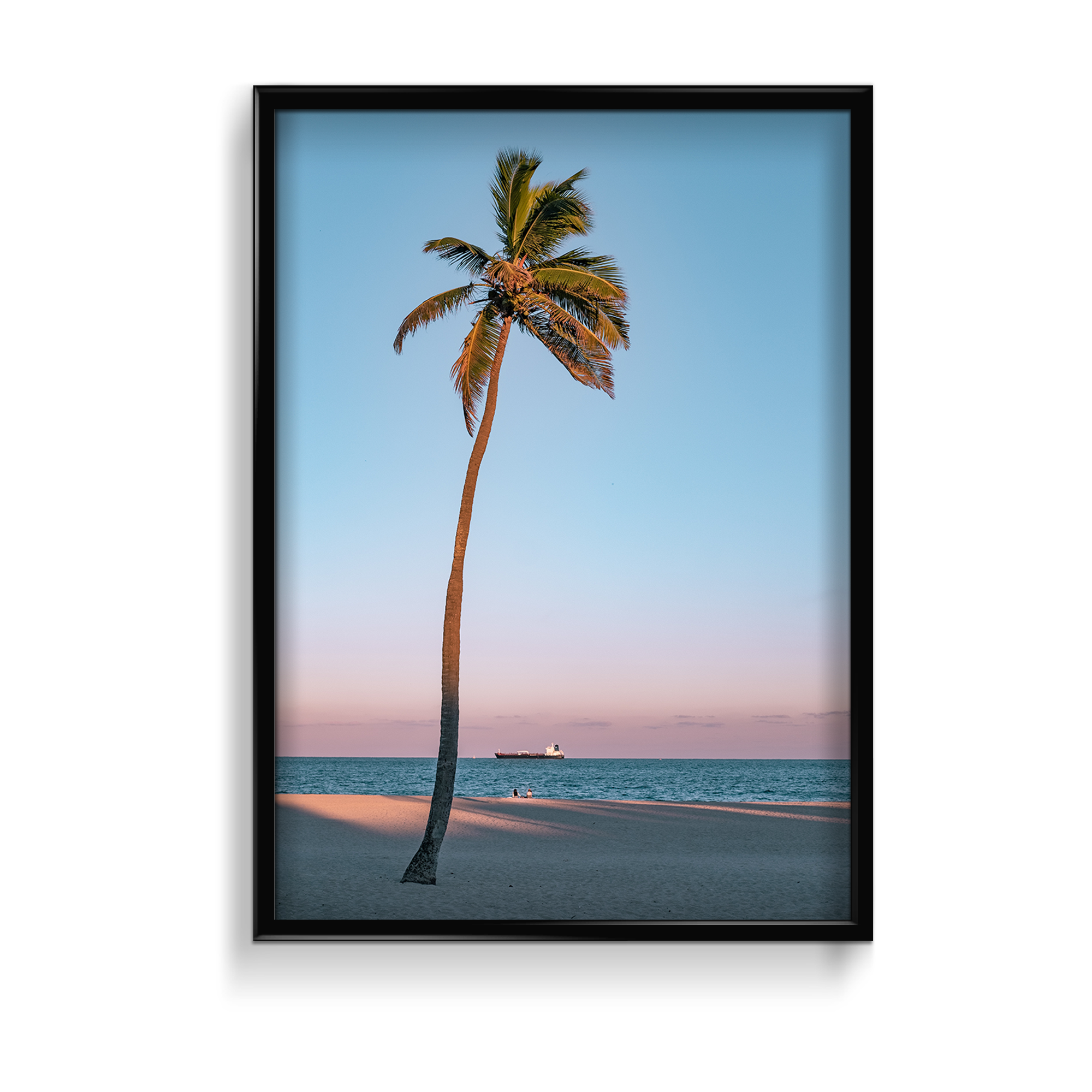 Beach View with Tree Premium Wall Art