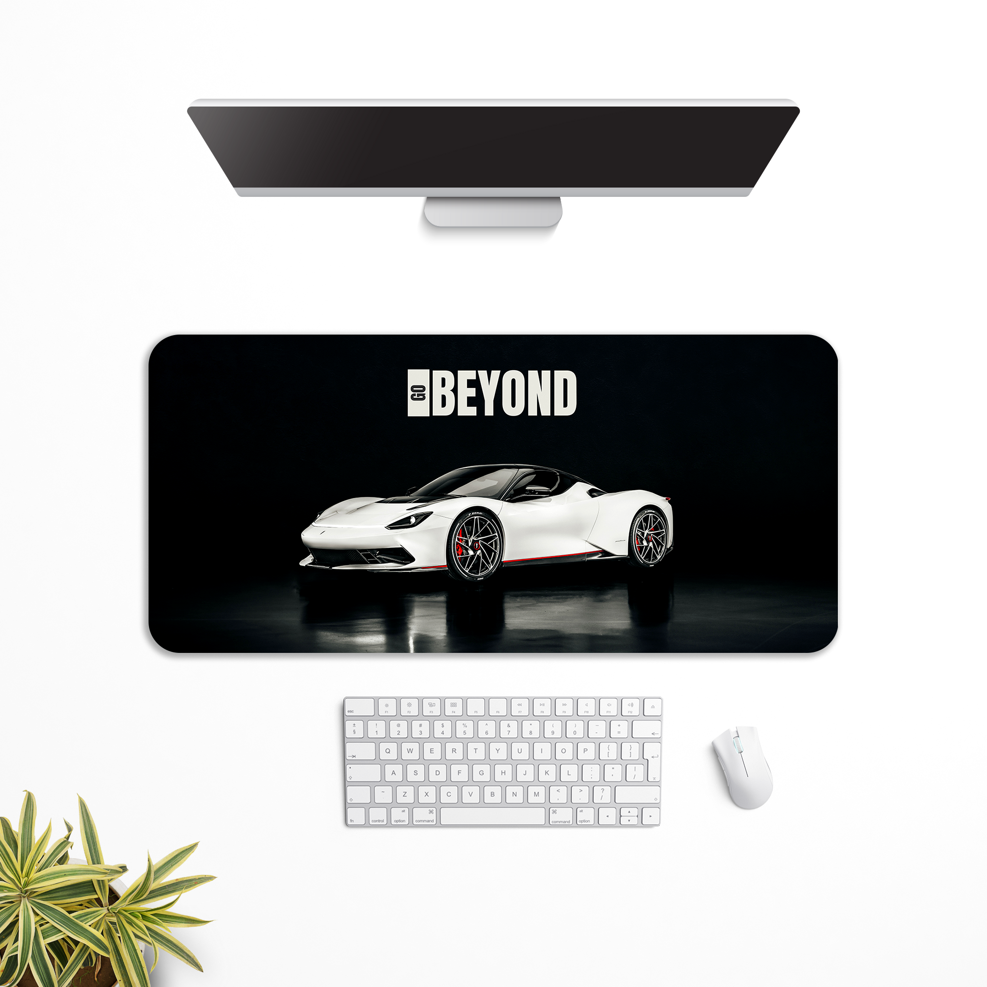 Go Beyond - Pininfarina Battista Desk Mat | Desk Pad | Mouse Pad