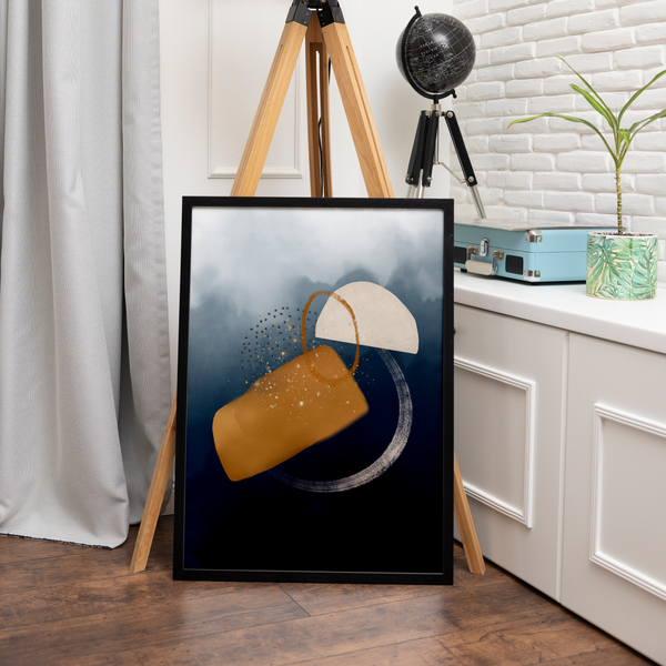 Celestial Blue Abstract Modern Wall Art