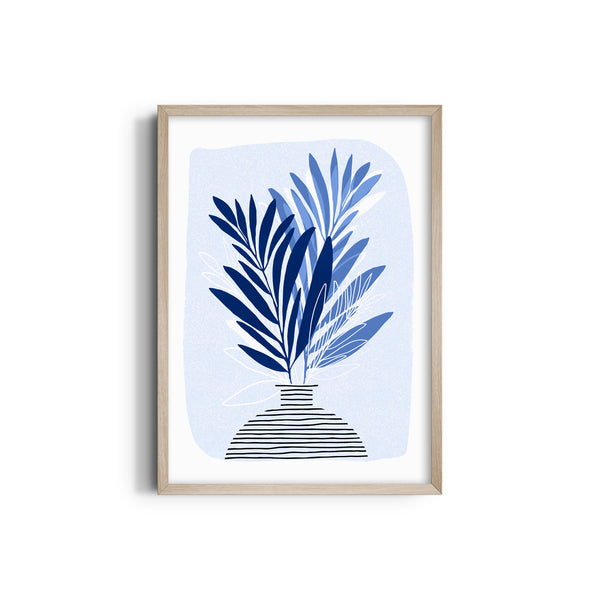 Blue Houseplant Wall Art