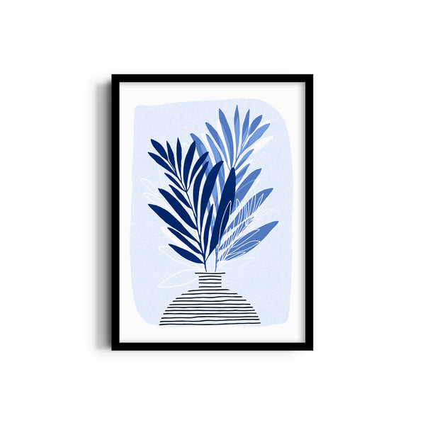 Blue Houseplant Wall Art