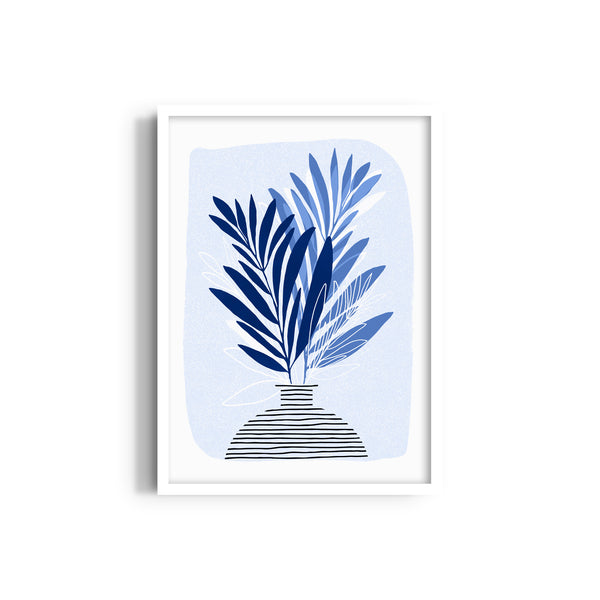 Blue Houseplant Wall Art