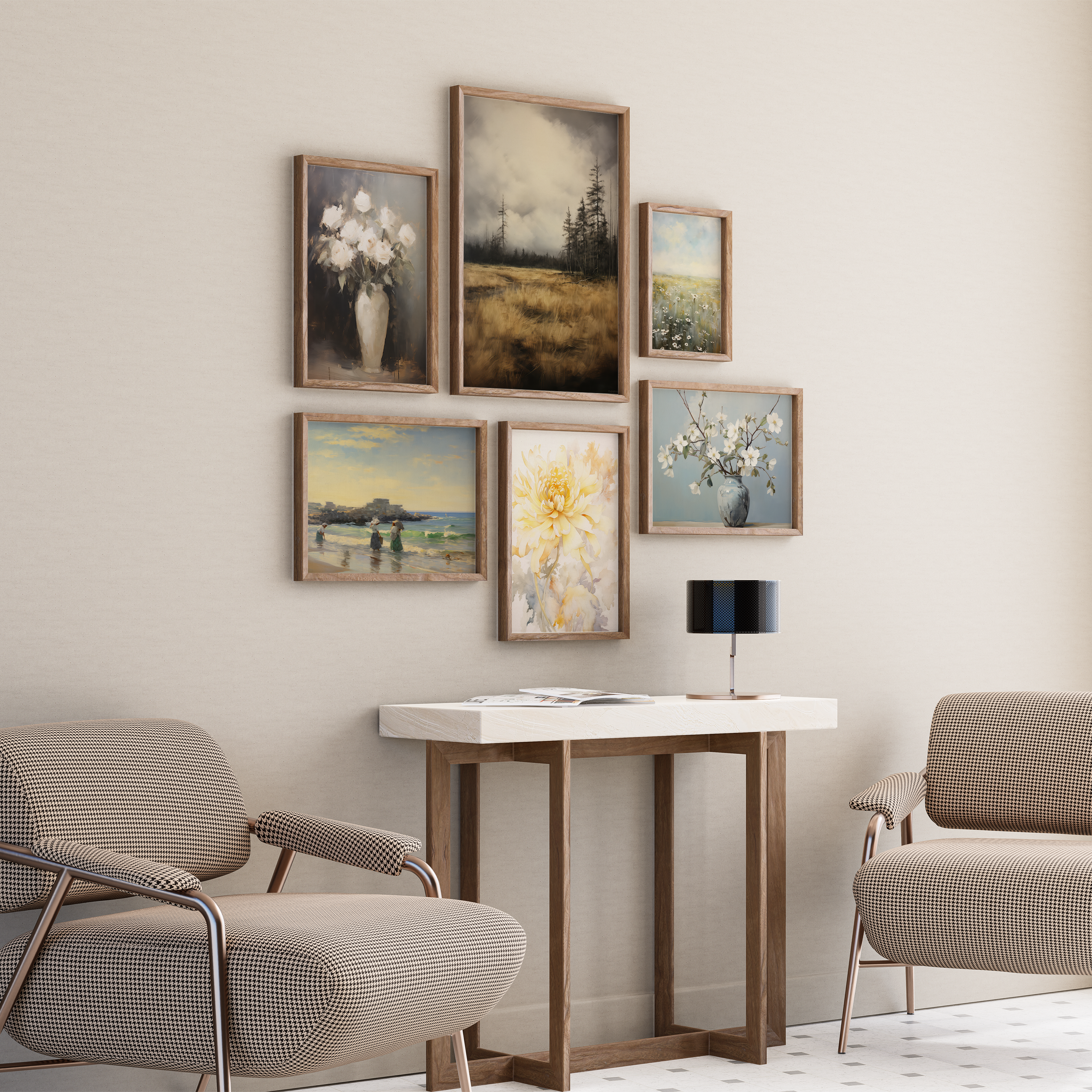 Set of 6 Mix-Modern Wall Art