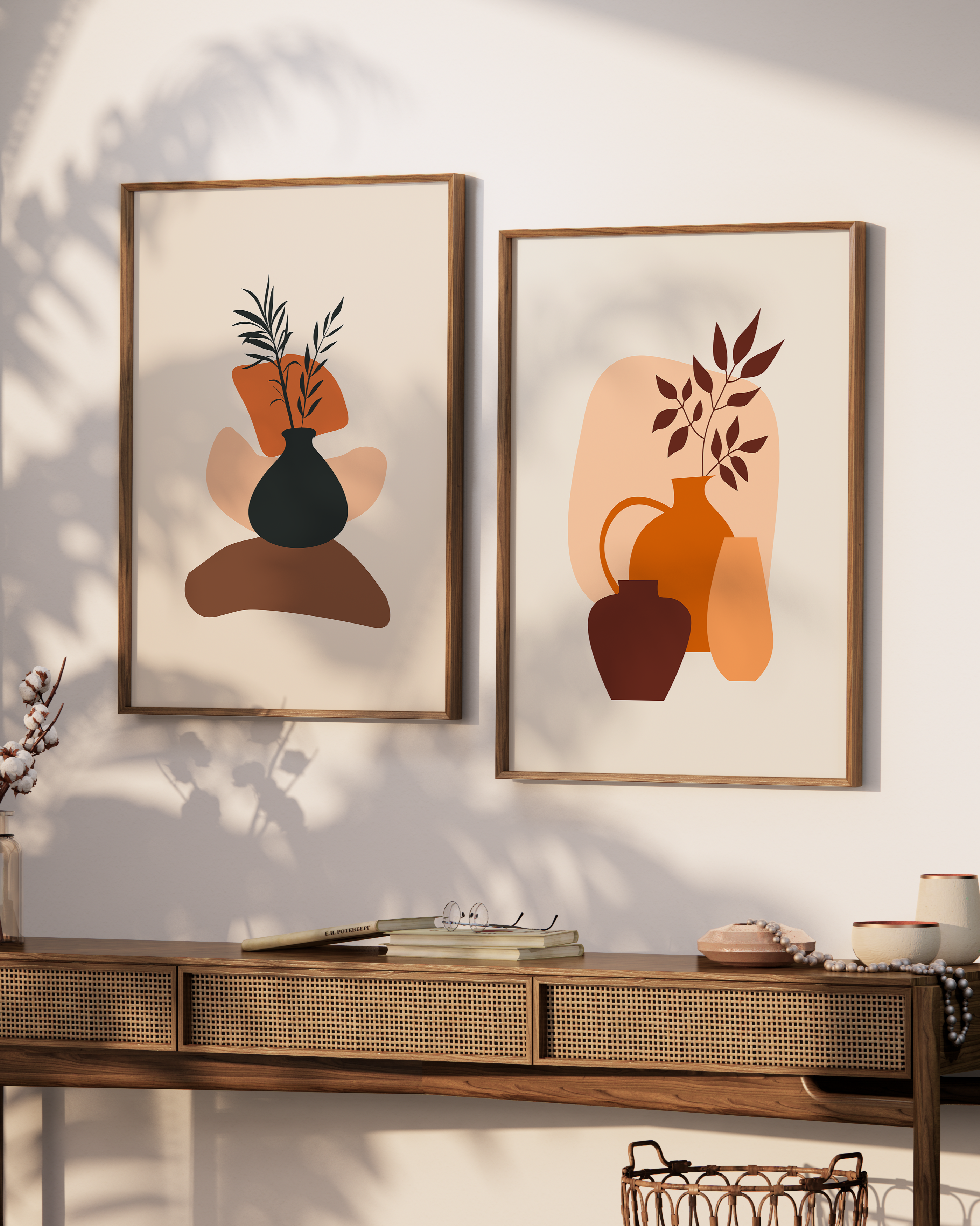 Set of 2 Mid-century Abstract Modern Wall Art