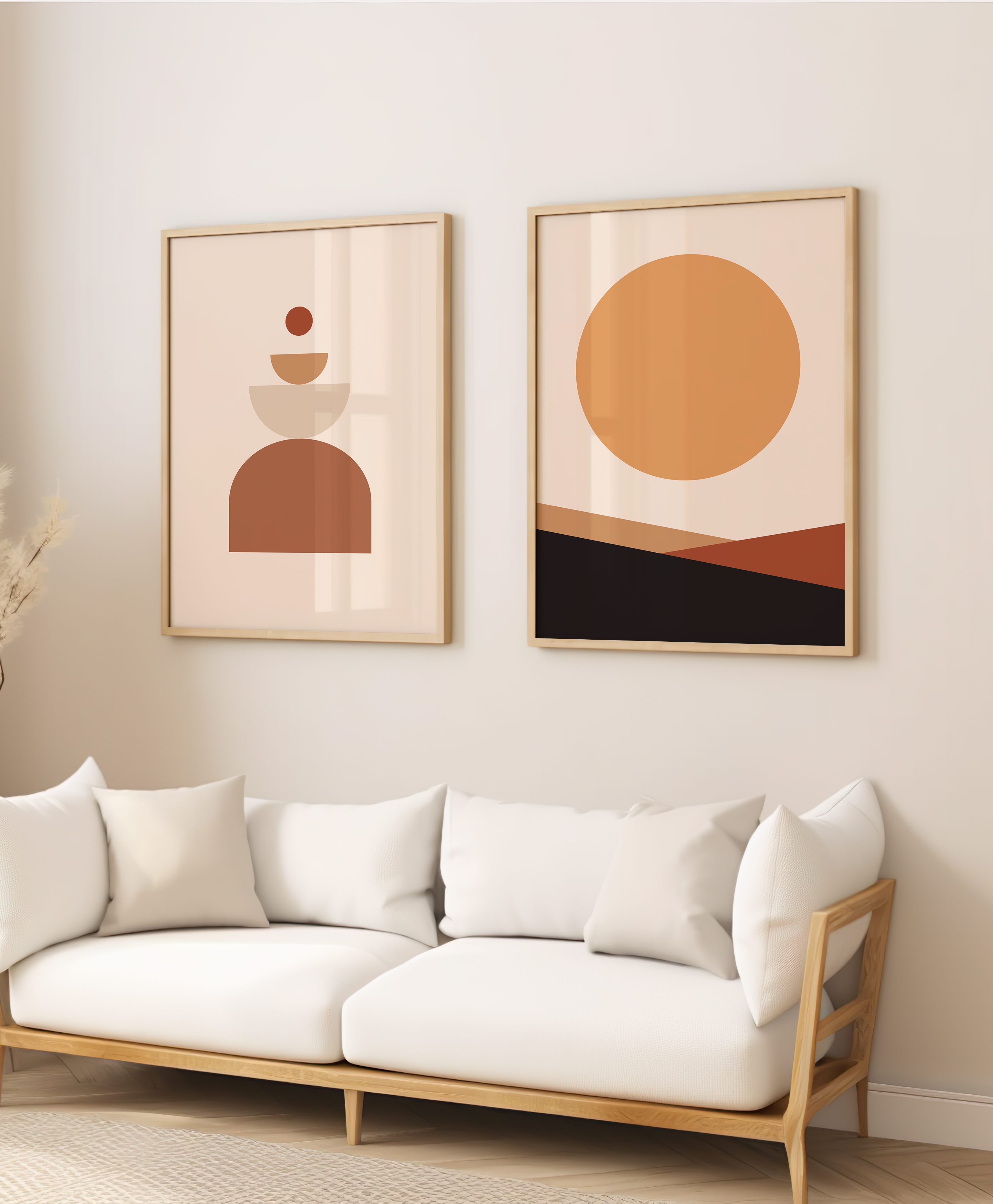 Set of 2 Mid-century Abstract Modern Wall Art